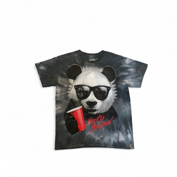 Stylish Panda Graphic Women's Tee - Black and Gray - Picture 1 of 4